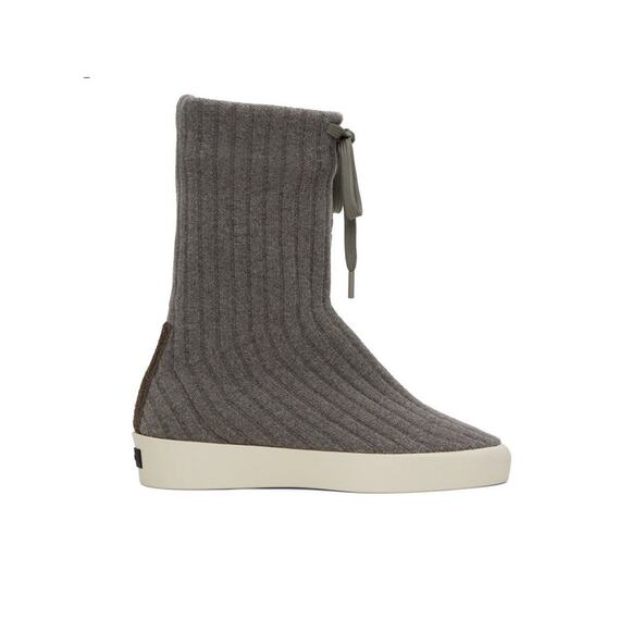 $995 NIB Fear of God Gray Rib Moc Knit Wool High Sneakers Shoes 42(9)
